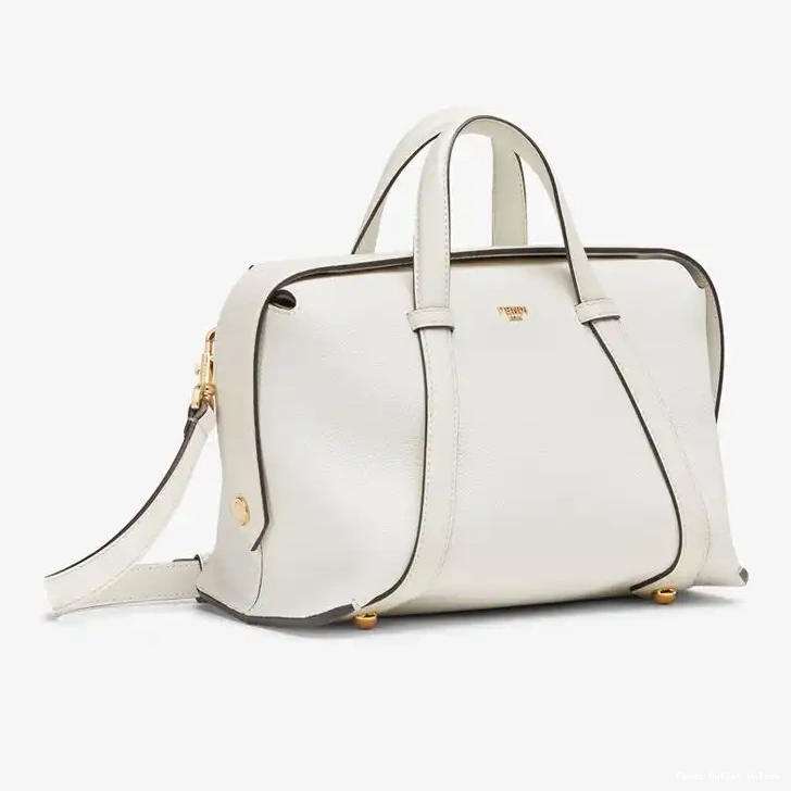 Cheap Bag Fendi 365 In Medium Grained Boston White Leather 0628